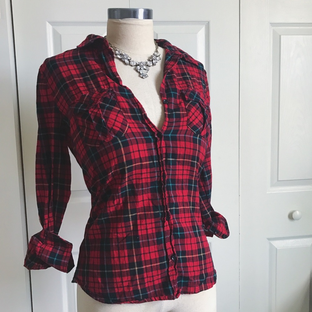 Forever 21 long sleeve plaid shirt